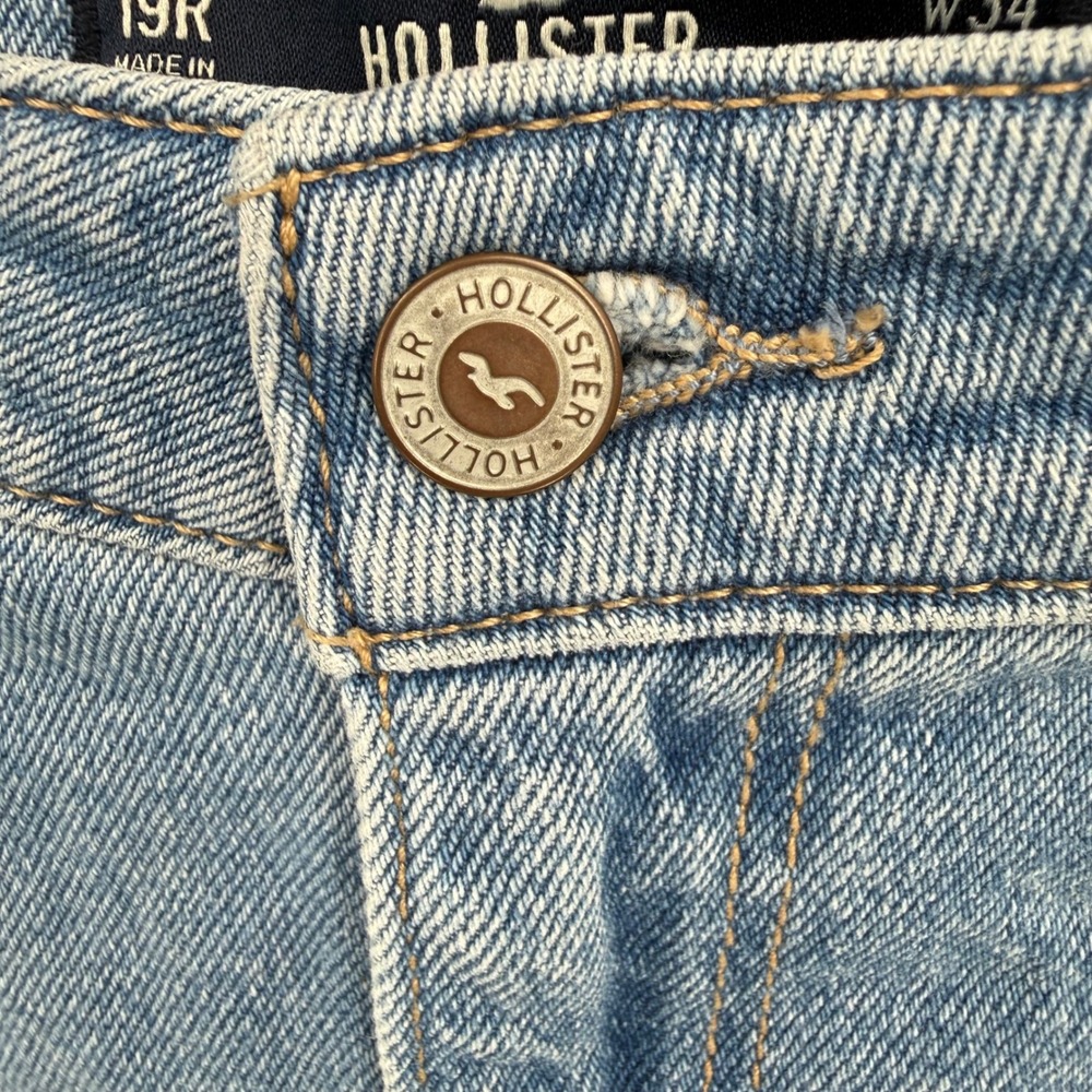 Hollister Ultra High Rise Dad Jeans Denim Straight Leg 34x30 Y2K Whimsical 90s - Picture 7 of 13